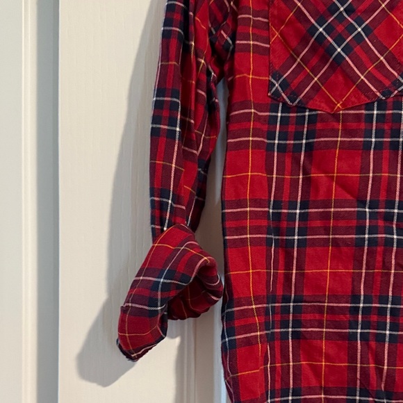 Confess Red and Blue Plaid Shirt size medium juniors - Picture 4 of 15